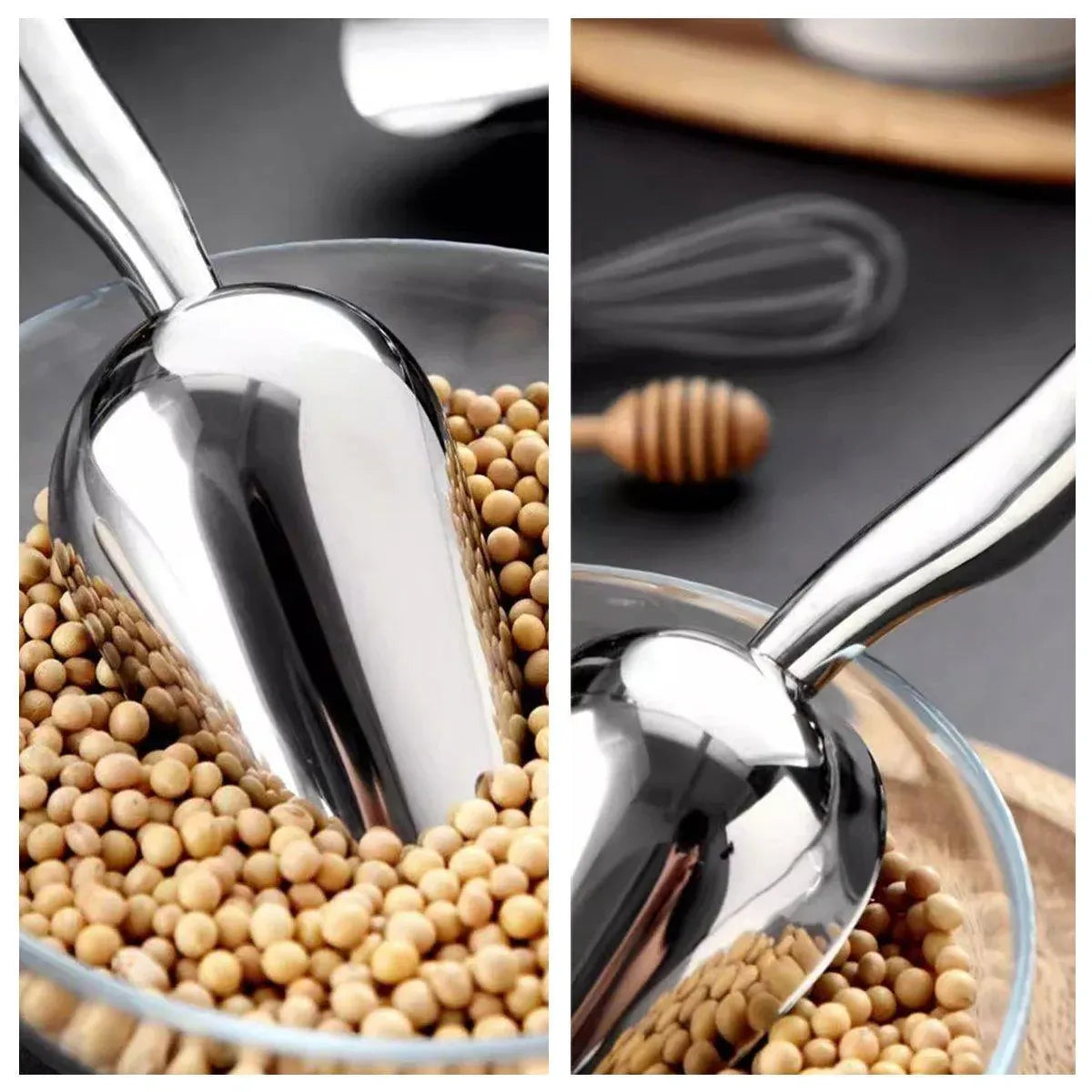 4 Sizes Aluminum Alloy Ice Shovel Flour Rice Scoop Multipurpose Kitchen Tool - S