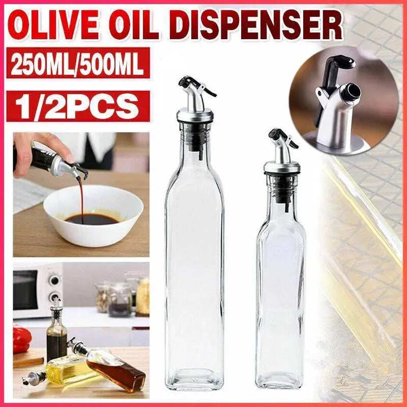 250/500ml Olive Oil Vinegar Pourer Dispenser Glass Bottle Kitchen Tools Cooking - 1 PCS/500 ML