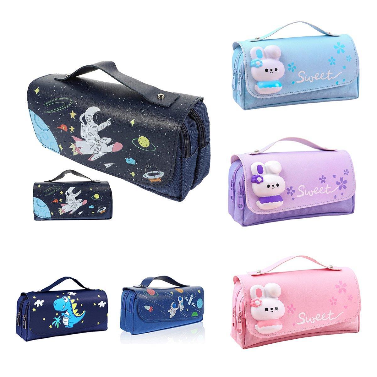 Functional Pencil Case Stationery Bag Pen Holder Storage Organizer for School - 01