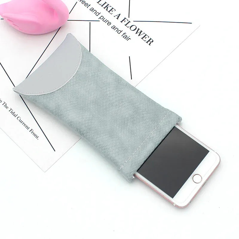Mouth Snapped Sunglasses Eyeglass Glasses Case Soft Pouch Bag Pocket Spectacle - Light Green