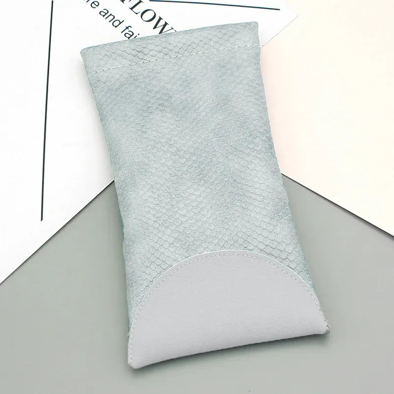 Mouth Snapped Sunglasses Eyeglass Glasses Case Soft Pouch Bag Pocket Spectacle - Light Green