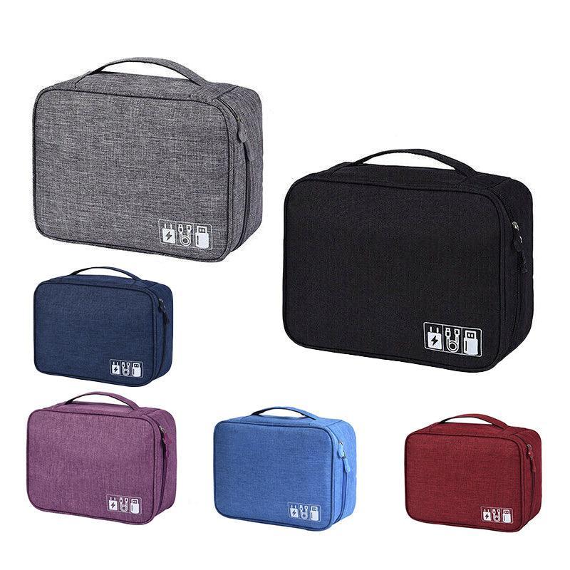Cable Organizer Bag Charger USB Electronic Accessories Storage Travel Case - Purple