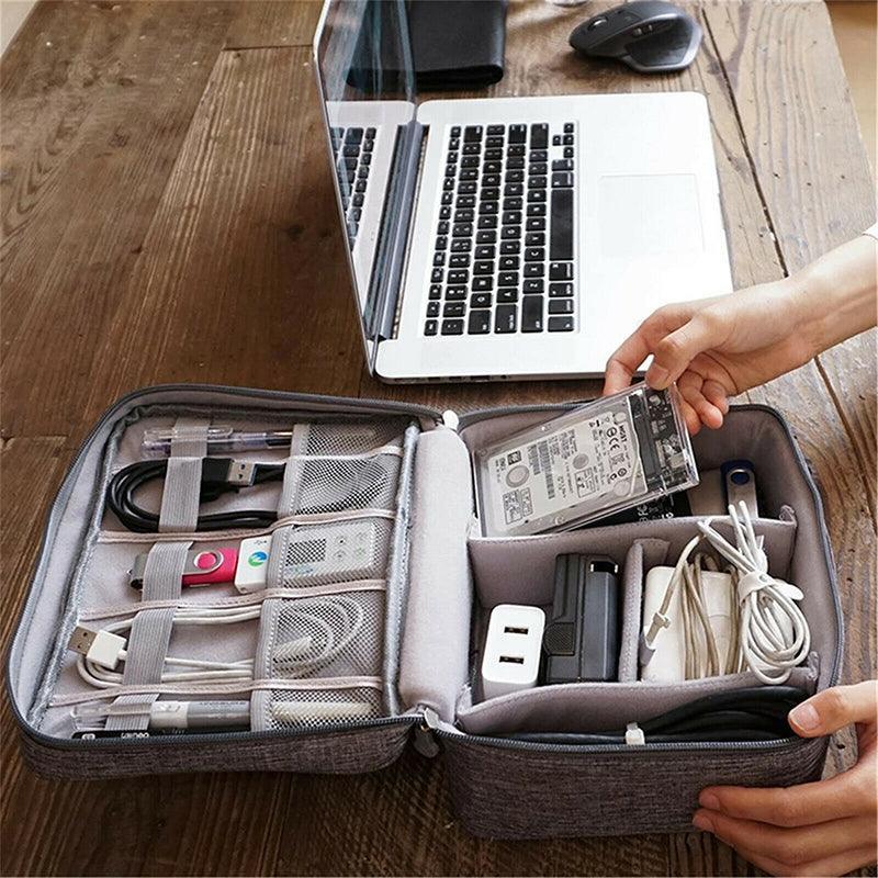 Cable Organizer Bag Charger USB Electronic Accessories Storage Travel Case - Purple