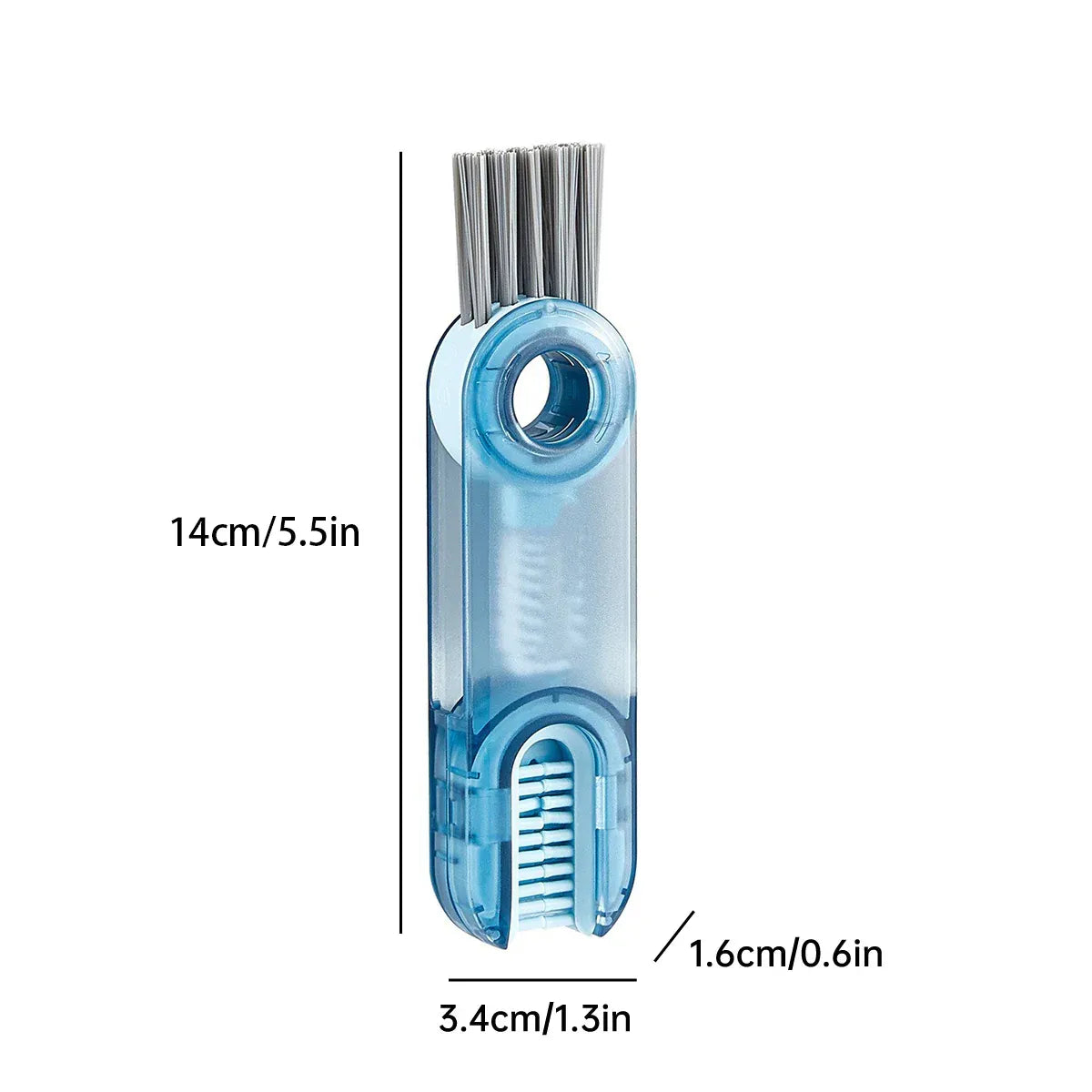 1/2pcs 3-in-1 U Shaped Bottle Thermos Cup Cleaning Brush with Rotating Heads - 2pcs-Grey