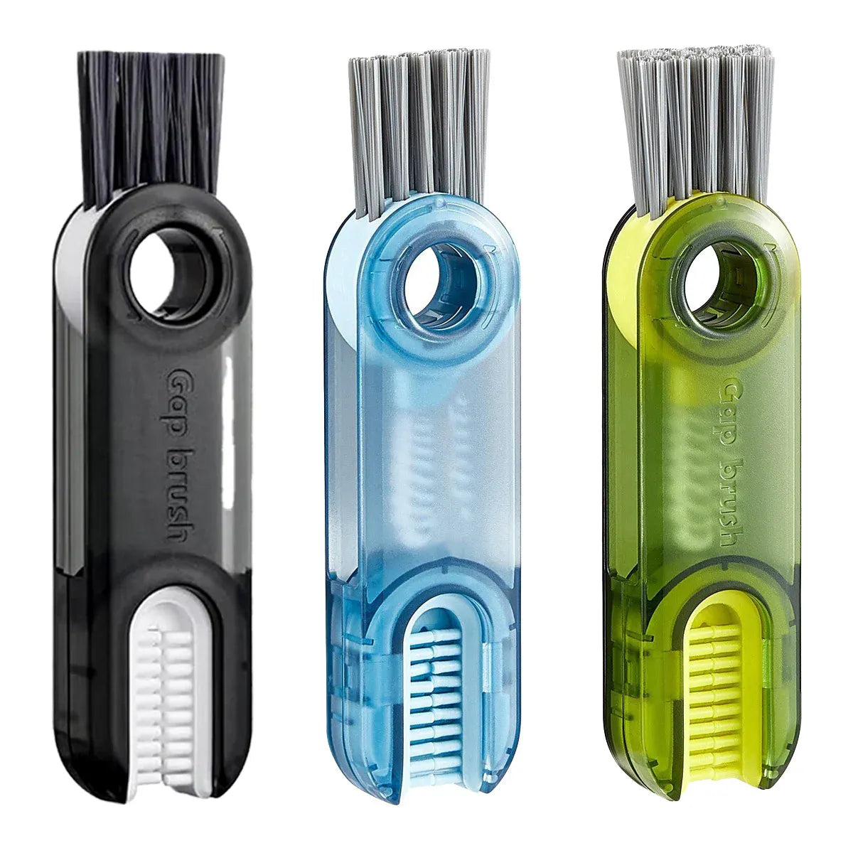 1/2pcs 3-in-1 U Shaped Bottle Thermos Cup Cleaning Brush with Rotating Heads - Green