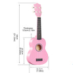 21 Inch Ukulele Beginner 4 String Small Guitar Easy To Learn Clear Sound Use - Black