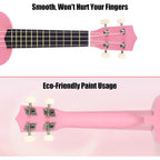 21 Inch Ukulele Beginner 4 String Small Guitar Easy To Learn Clear Sound Use - Black