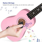 21 Inch Ukulele Beginner 4 String Small Guitar Easy To Learn Clear Sound Use - Black