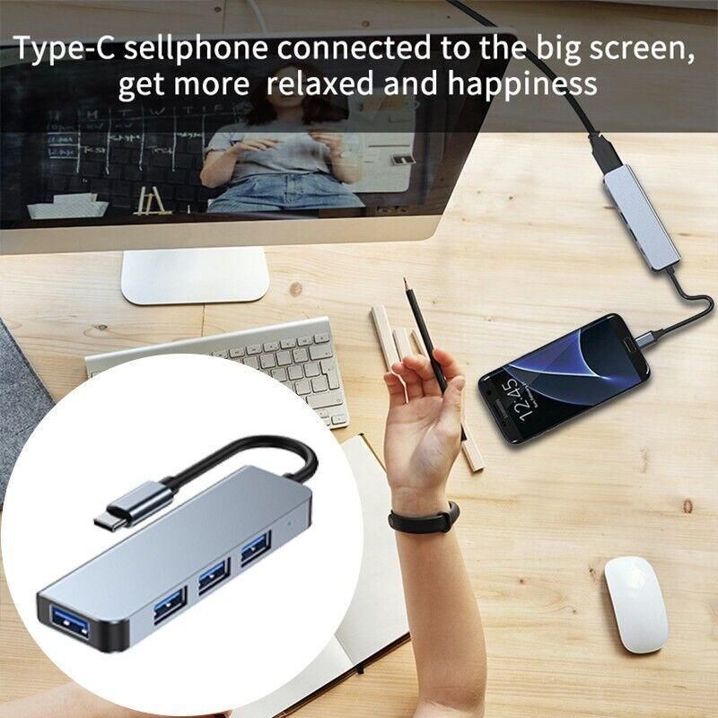 8/6/4-In-1 Usb-C Hub Adapter Type-C Hub Hdmi For Macbook Pro/Air Ipad Pro Laptop - 4-IN-1