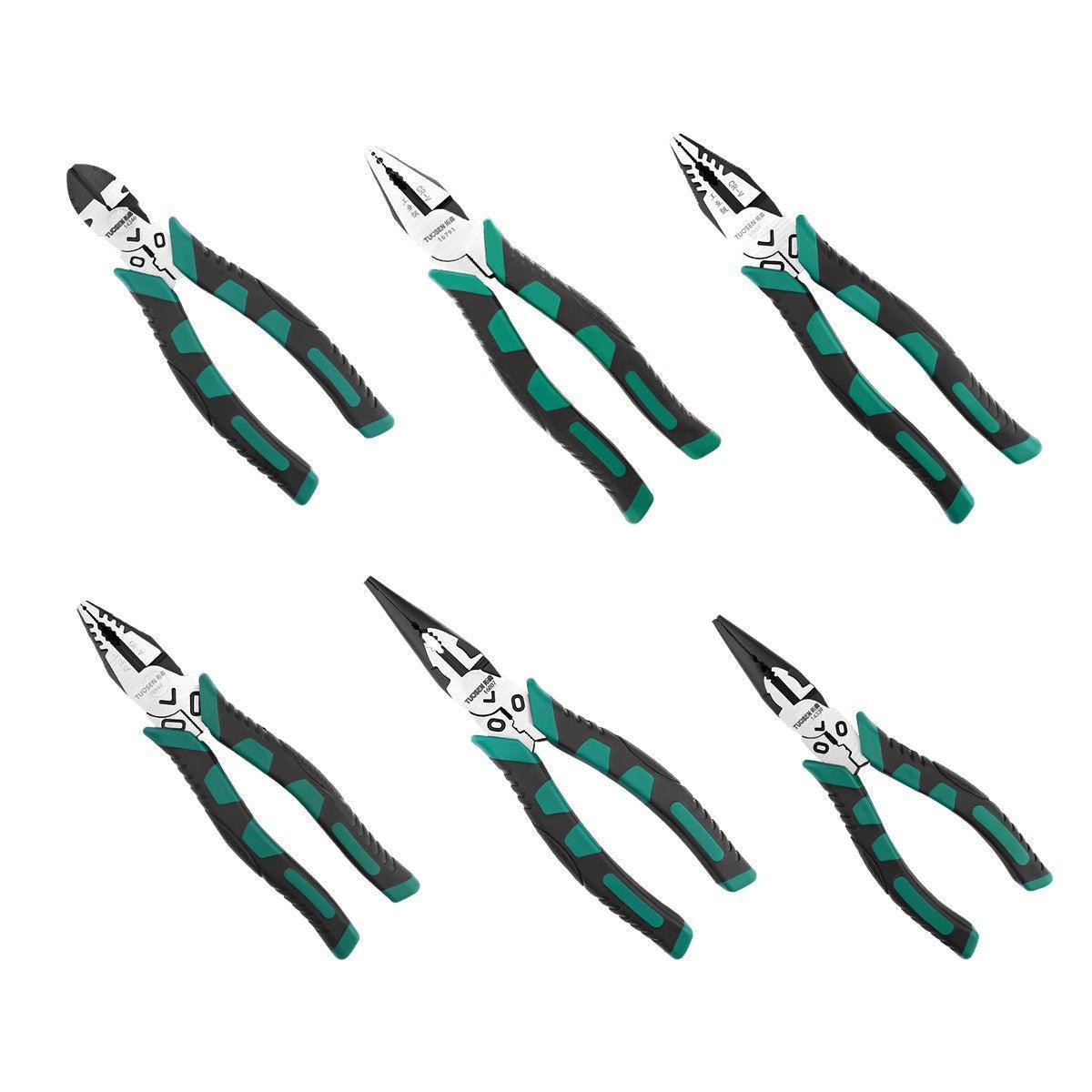 Labor-Saving Multi-Functional Tiger Pliers Flat Needle-Nose Diagonal Wire Pliers - Nose pliers-6inch