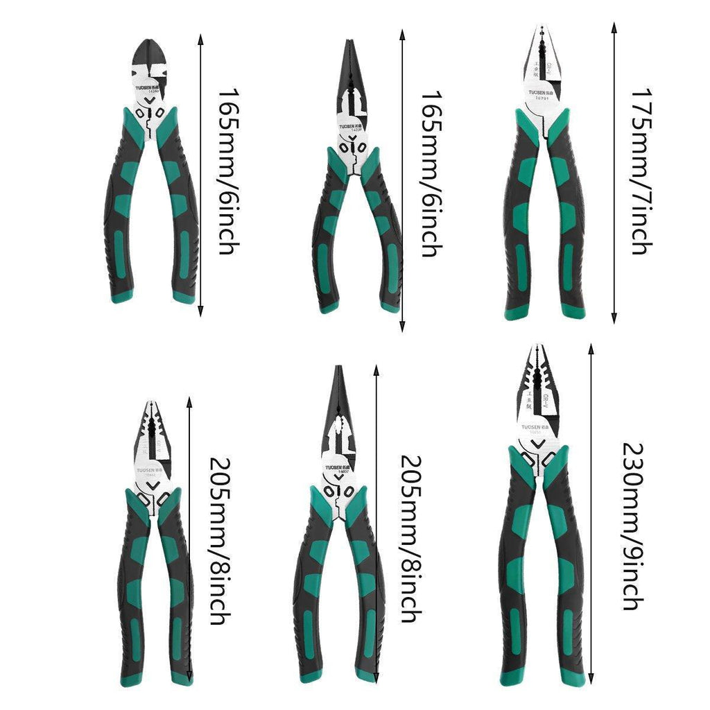 Labor-Saving Multi-Functional Tiger Pliers Flat Needle-Nose Diagonal Wire Pliers - Nose pliers-6inch