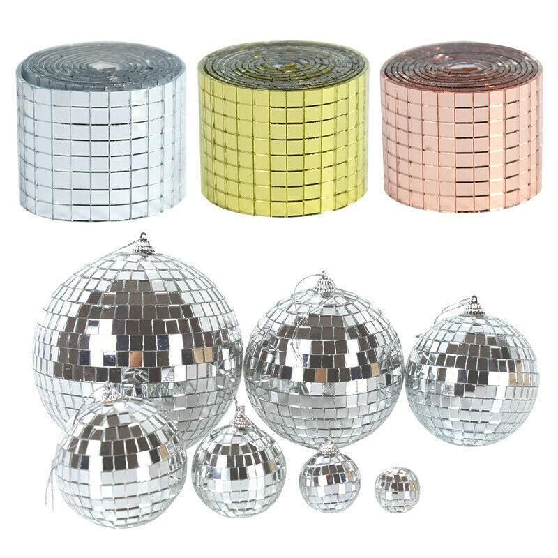 Diy Mini Mosaic Tiles Self-Adhesive Square Mirror Glass Wall Sticker Decors - Rose Gold