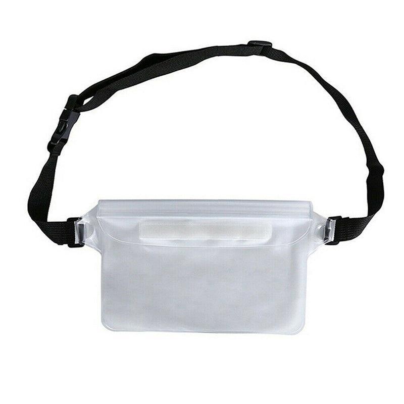 Waterproof Underwater Waist Belt Bum Bag Beach Swimming Boating Dry Phone Pouch - White