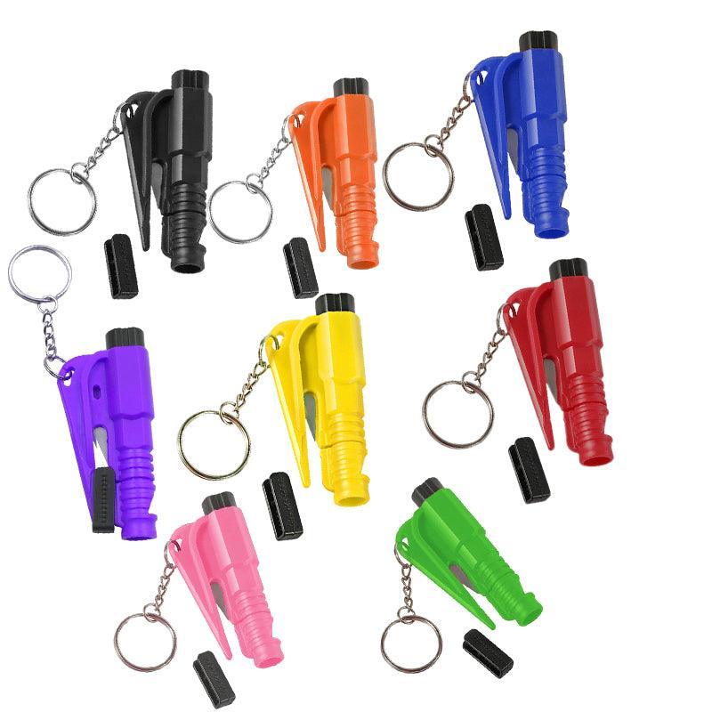 3 In 1 Car Window Glass Breaker Emergency Escape Tool with Cutter - Red