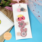 3/4PCS Christmas Hair Clips Set Bow Flower Hairpin Hairgrip Cute Girls Barrettes - Three leaves Set