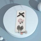 3/4PCS Christmas Hair Clips Set Bow Flower Hairpin Hairgrip Cute Girls Barrettes - Three leaves Set