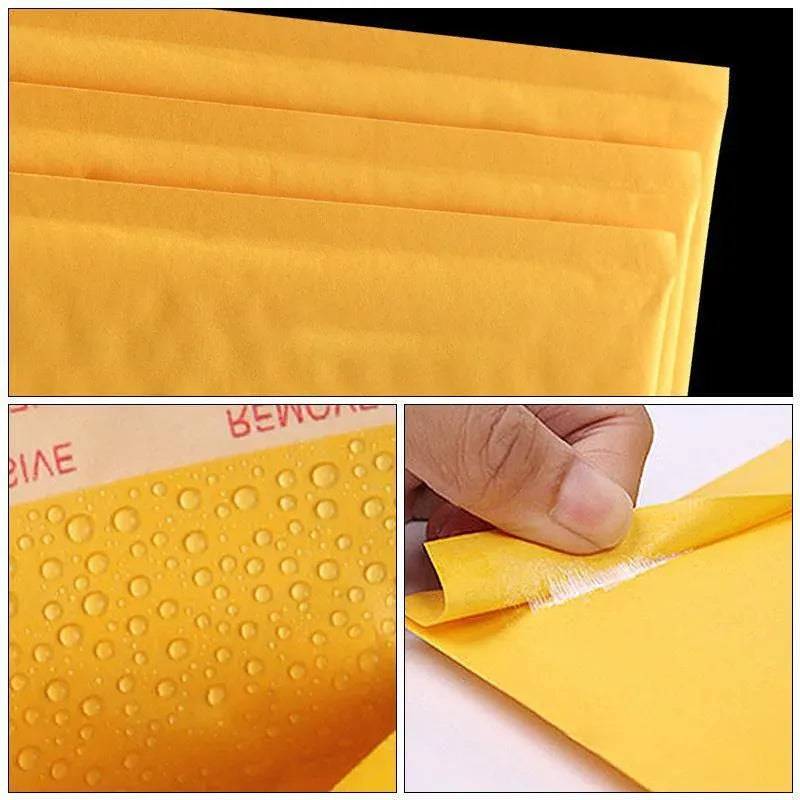 25PCS Poly Bubble Mailer Yellow Colour Multi-Size Plastic Padded Bag - 25PCS-13*18CM