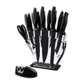 Kitchen 17 Piece Knife Set with Block and Sharpener Chef Knives