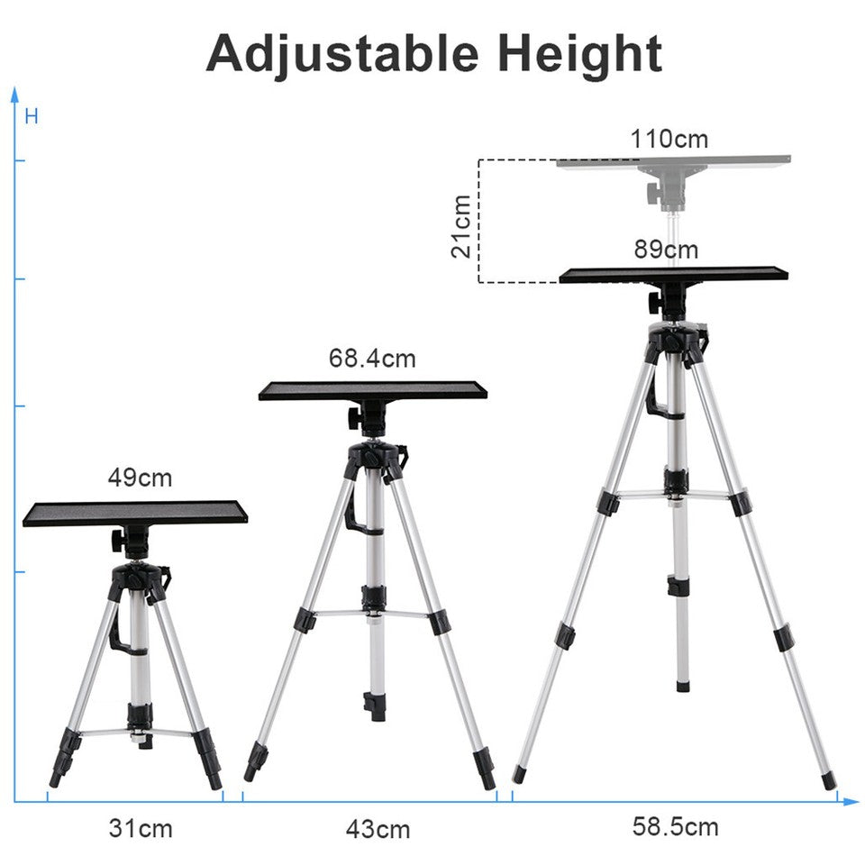 Universal Projector Tripod Laptop Floor Stand DJ Equipment Holder with Plate