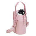 Pink Stylish Water Bottle Carrier Bag with Phone Pocket, Key Clip & Adjustable Strap - Crossbody Sling Holder