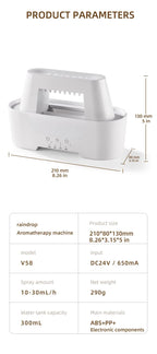 Black 300ml Ultrasonic Aroma Diffuser with Cracked Light Design - Cool Mist Humidifier for Home and Office