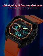 Black Men's Dual Display Watch - Dual Time Digital Analog Waterproof Sports Watch