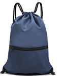 Navy Blue Versatile Drawstring Backpack - Sports, Gym, Yoga, Dance & Travel Carry-All (34x47 cm)