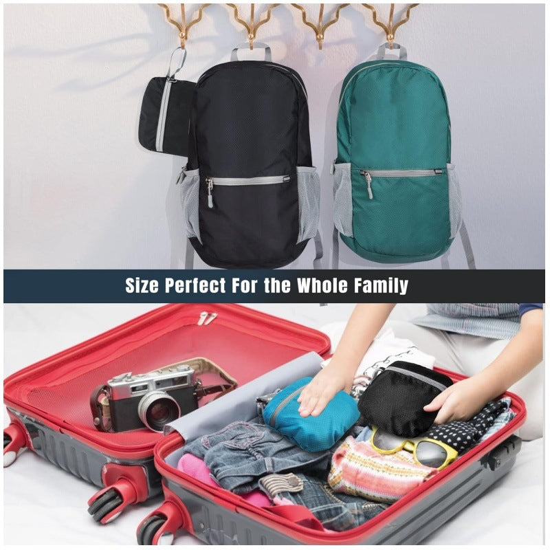 Red Ultra Lightweight Foldable Backpack Packable Daypack Compact Travel Rucksack with Mesh Pockets Ideal for Outdoor Adventures