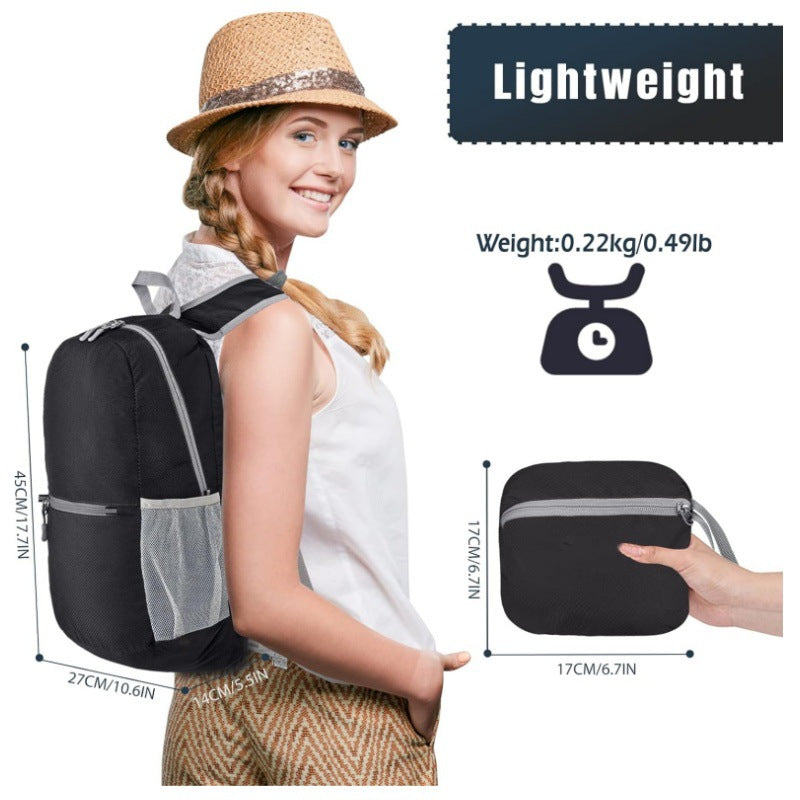 Red Ultra Lightweight Foldable Backpack Packable Daypack Compact Travel Rucksack with Mesh Pockets Ideal for Outdoor Adventures