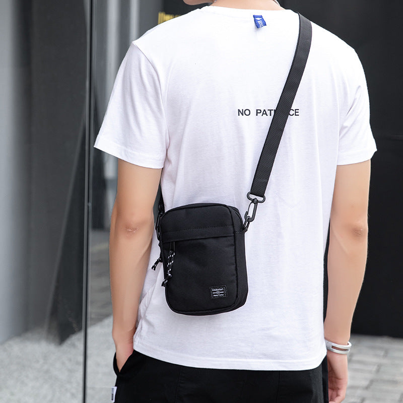 White Mini Streetwear Oxford Cloth Crossbody Bag - Ultra-Light (200g) Fashion Sling Pack, Fits 8-inch Tablet
