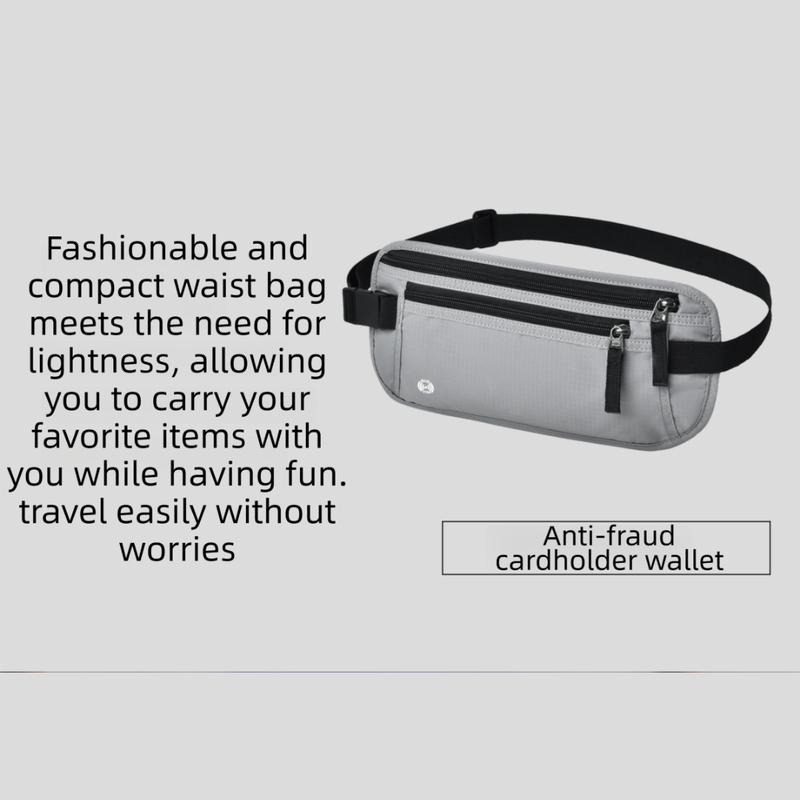 Yellow RFID Blocking Slim Anti-Theft Fanny Pack for Outdoor Travel - Hidden Money Belt for Passport, Documents & Cash