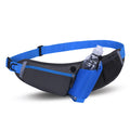 Blue Adjustable Large Capacity Outdoor Sports Running Waist Pack(Waistline 70-160CM) - Multifunctional Marathon Pouch With Water Bottle Holder & Headphone Exit