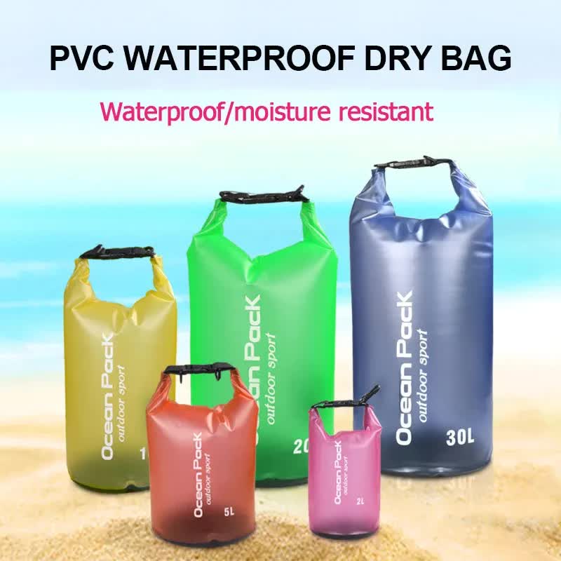 Black 5L PVC Waterproof Swimming Bag Bonus with Waterproof Phone Pouch - Roll-Top Floating Dry Gear Bags for Beach, Kayaking & Outdoor Sports