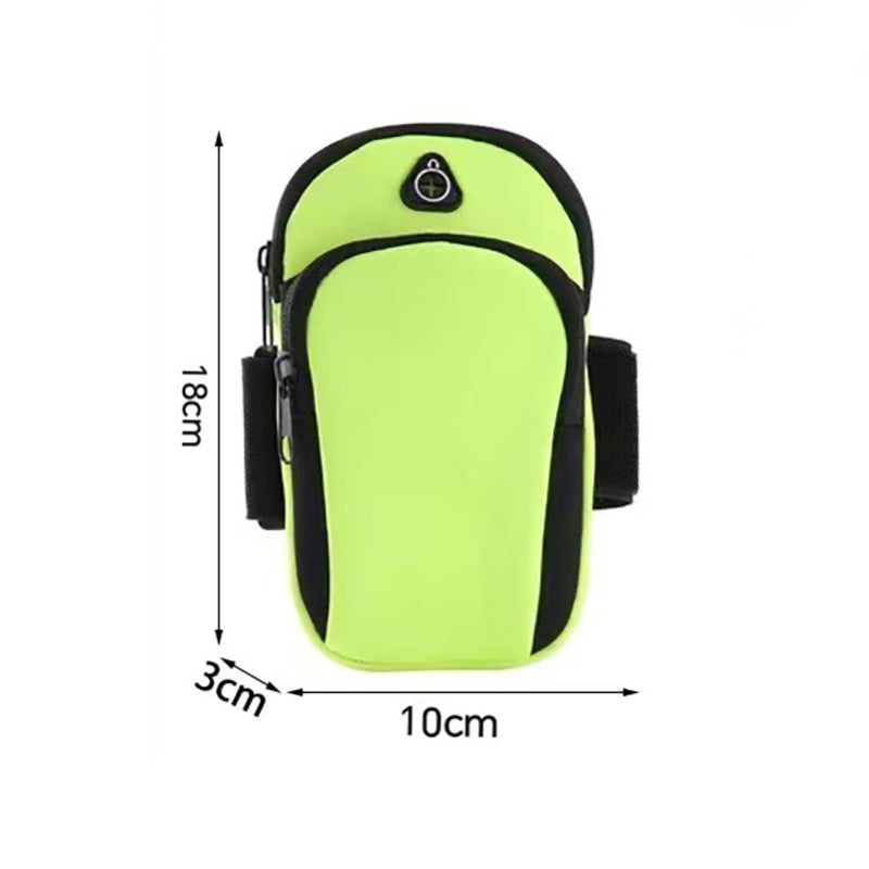Black Sports Running Armband Bag Water Resistant Phone Pouch with Dual Zipper Pockets Earphone Hole for Gym Jogging Cycling Fits 6.5 Inch Smartphones