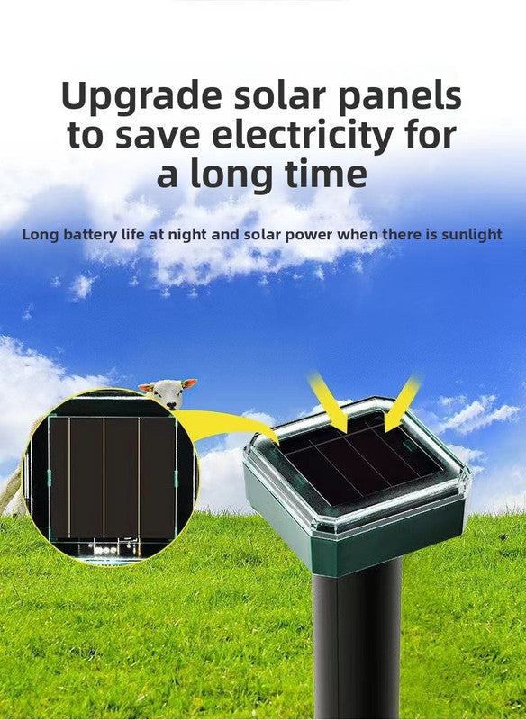 Solar-Powered Sonic Snake and Rodent Repeller Ground Stake - Outdoor Waterproof Ground Vibration Pest Deterrent Device - Ultrasonic Control for Moles, Voles, and House Mice - Garden Lawn Protection - Green Circular Top Model