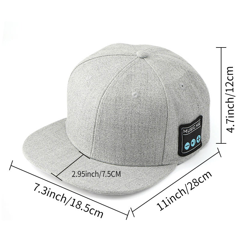 Black Bluetooth 5.4 Music Adjustable Sun Hat - Wireless Audio Speaker Cotton Cap for Sports, Golf, and Outdoor Activities