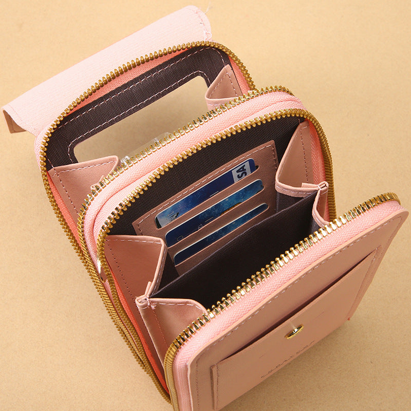 Grey Touch Screen Crossbody Phone Bag for Women Small Shoulder Purse with Dual Zippers and Card Slots Compact Travel Pouch Australian Lifestyle