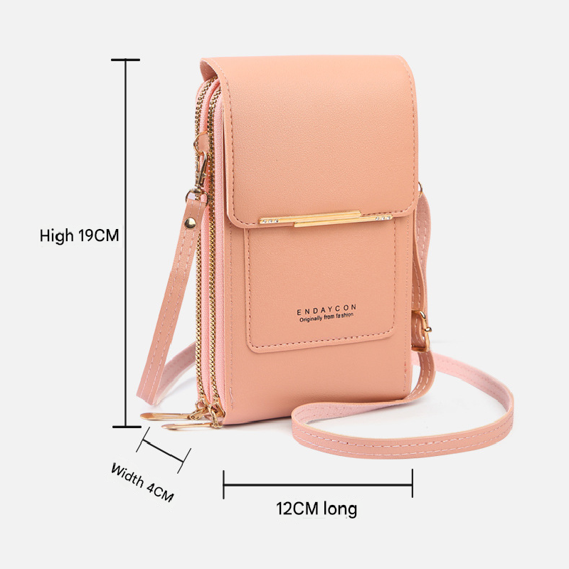 Light pink Touch Screen Crossbody Phone Bag for Women Small Shoulder Purse with Dual Zippers and Card Slots Compact Travel Pouch Australian Lifestyle