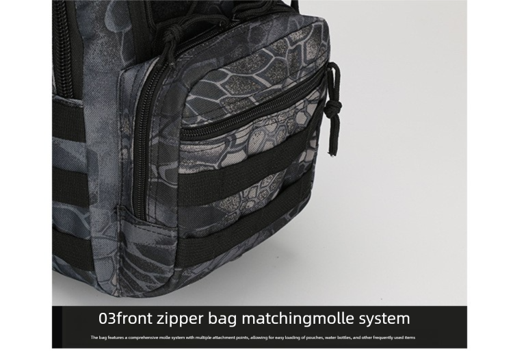 Tactical Sling Bag Classic Black 600D Waterproof Crossbody Backpack MOLLE EDC Shoulder Pack for Urban Hiking