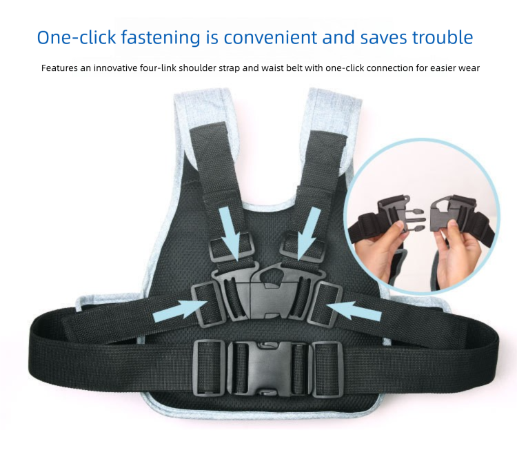 Child Motorcycle Safety Harness Strap Adjustable Passenger Belt with Handles & Storage Pocket Breathable Linen Red for Scooter