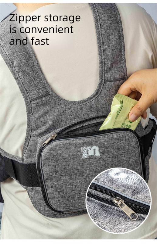 Child Motorcycle Safety Harness Strap Adjustable Passenger Belt with Handles & Storage Pocket Breathable Linen Black for Scooter