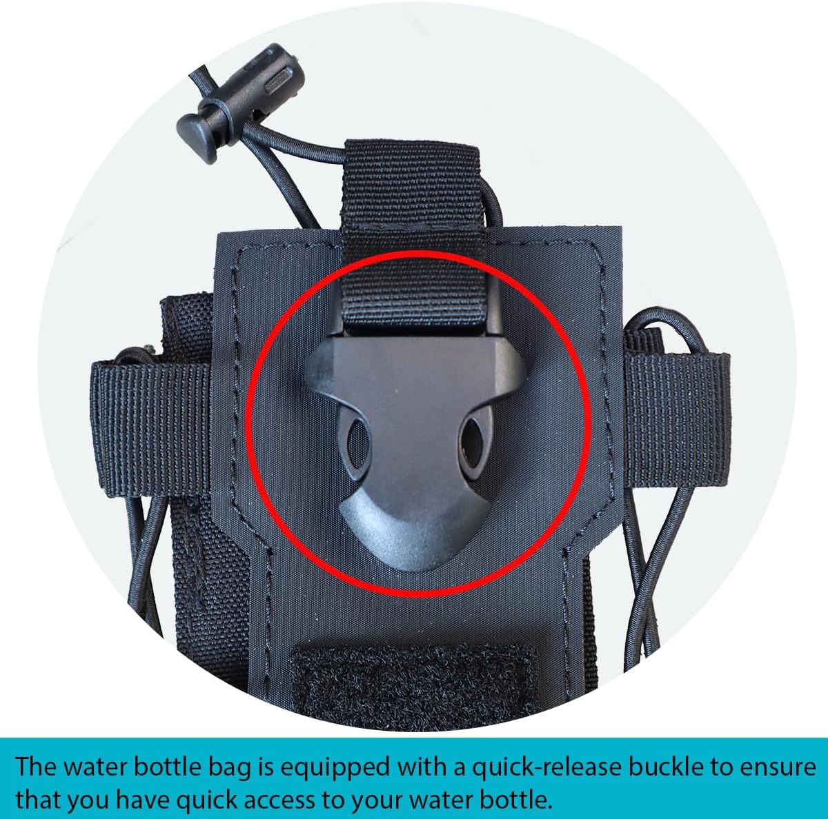 Khaki Adjustable Tactical Water Bottle Pouch - Multi-Functional MOLLE Compatible Accessory Bag for Hiking & Outdoor Survival