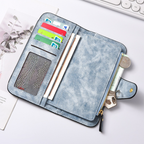 Pink Stylish Large-Capacity Women's Long Wallet – Vintage PU Leather Clutch with Zipper and Snap Closure