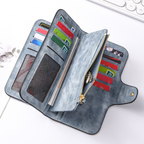 Pink Stylish Large-Capacity Women's Long Wallet – Vintage PU Leather Clutch with Zipper and Snap Closure
