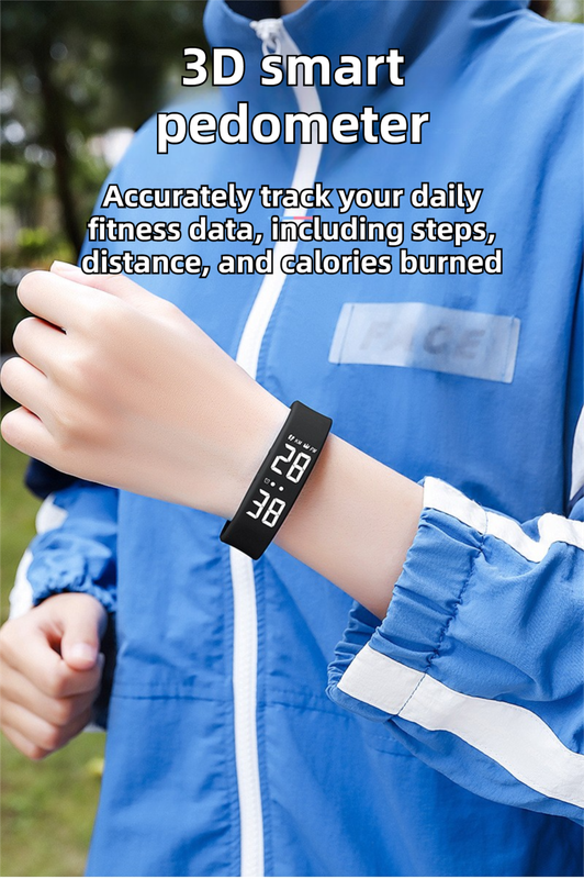 Pink Silent Vibration Alarm Smart Silicone Wristband with 3-Alarm Settings - Discreet Wake-Up Device for Teens & Adults (Horizontal version)