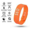 Orange Silent Vibration Alarm Smart Silicone Wristband with 3-Alarm Settings - Discreet Wake-Up Device for Teens & Adults (Horizontal version)