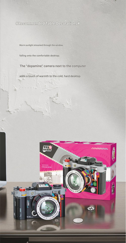 Black Vintage Twin Lens Reflex Camera Building Blocks Set - Retro DIY Assembly Model Kit with Flash Accessory, 750g Display Decoration Educational Toy for Kids Adults 6+ Years