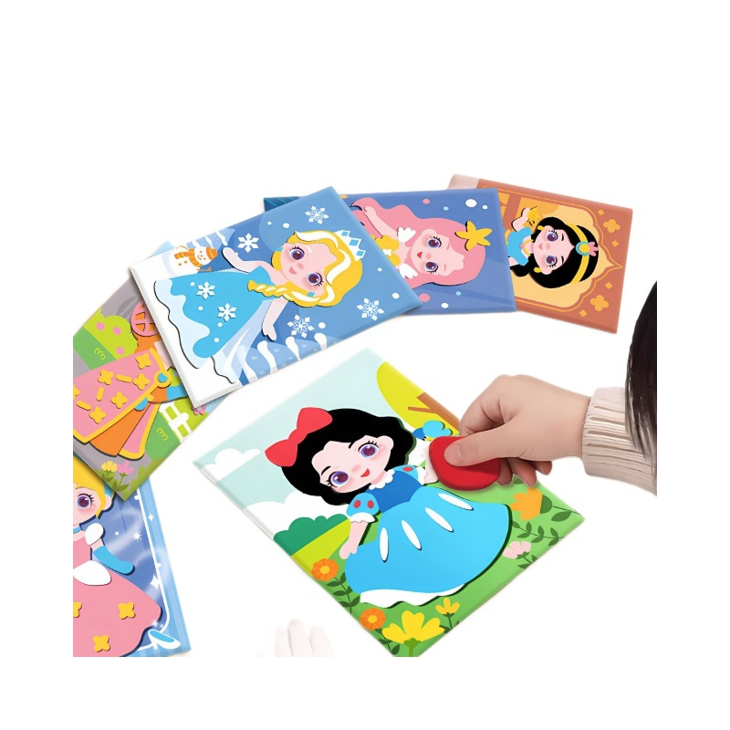 3-pce Kids 3D EVA Foam Sticker Art Kit - Princess Theme DIY Craft Activity Set with 12 Designs, Self-Adhesive Pre-Cut Shapes, Creative Handmade Gift Box for Girls Ages 4+ Preschool Educational Toy【Animals+ Oceans+Birds】