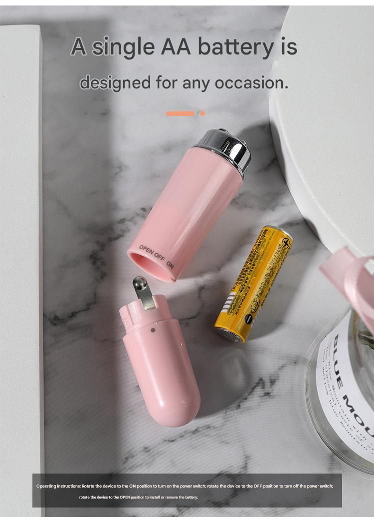 Pink Electric Eye Massager Pen - Vibration Massage Wand for Eye Area, Face, and Neck - Battery Operated Skincare Tool（Batteries not included）, Compact Daily Use, Gift Ready