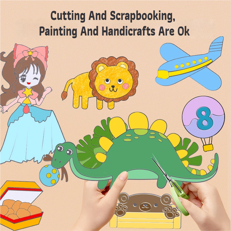 3M Extra Long Reusable Coloring Paper Roll, Daily Life Theme Self-Adhesive Wall Coloring Poster and DIY Cuttable Drawing Craft Paper Scroll with Gift Box